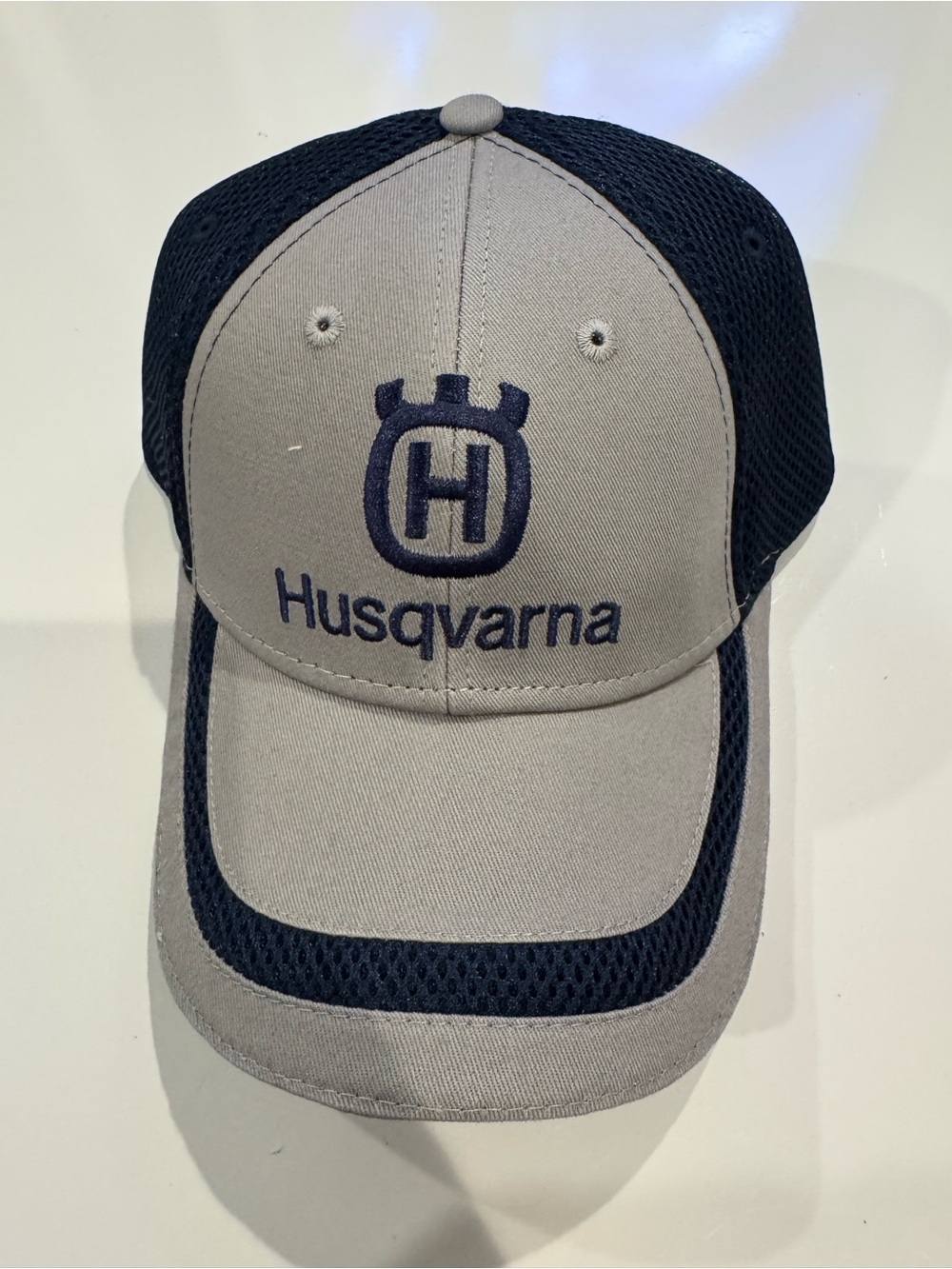 Husqvarna Strapback Mesh-Back Hat Cap Adjustable Navy Grey OSFM